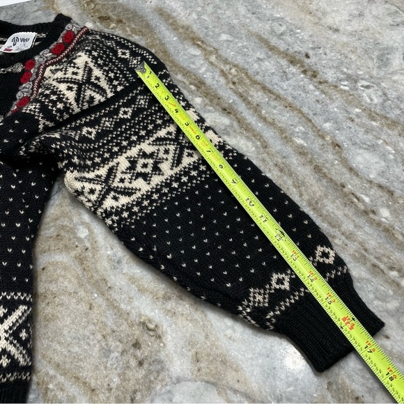 Voss Norway Fair Isle New Wool Cardigan Sweater - Picture 7 of 10